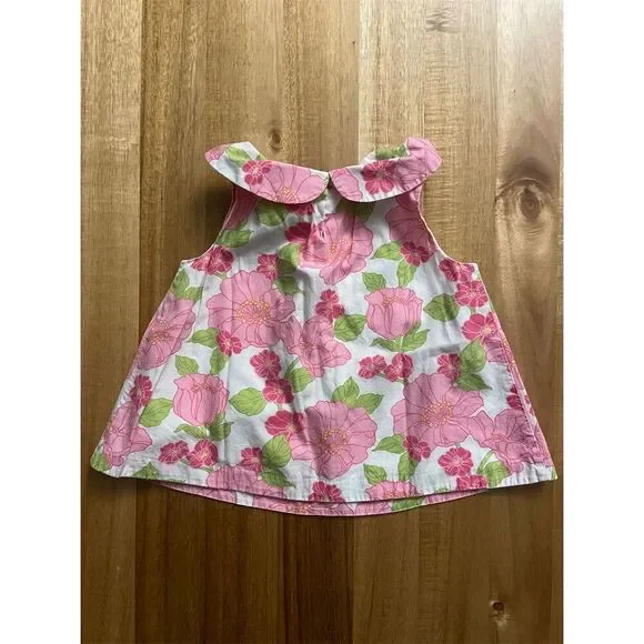 Janie and Jack Vintage Tag Girls Pink Floral Sleeveless Tank Top Size 3 Spring - Picture 4 of 4